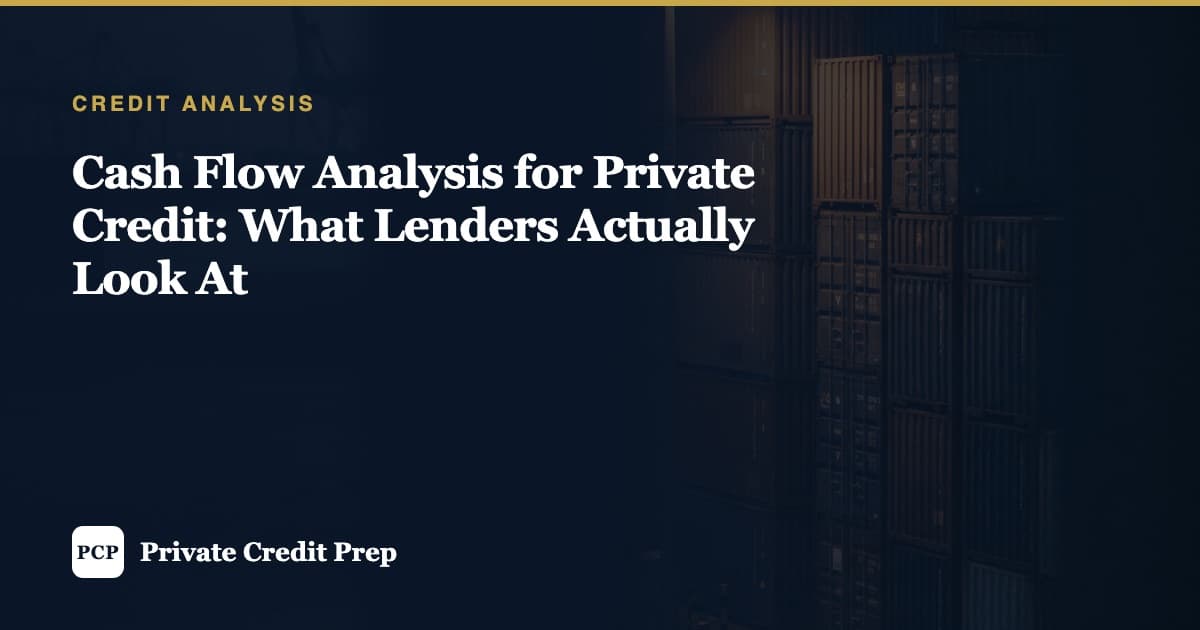 Cash Flow Analysis for Private Credit: What Lenders Actually Look At