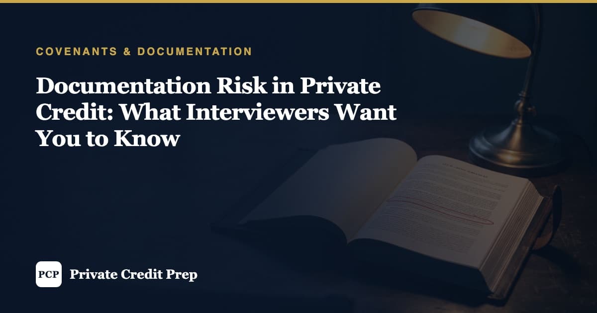 Documentation Risk in Private Credit: What Interviewers Want You to Know