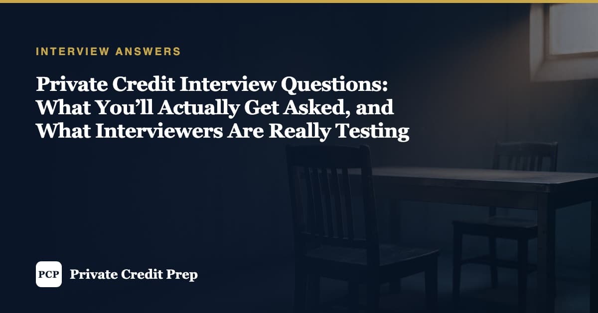 Private Credit Interview Questions: What You’ll Actually Get Asked, and What Interviewers Are Really Testing