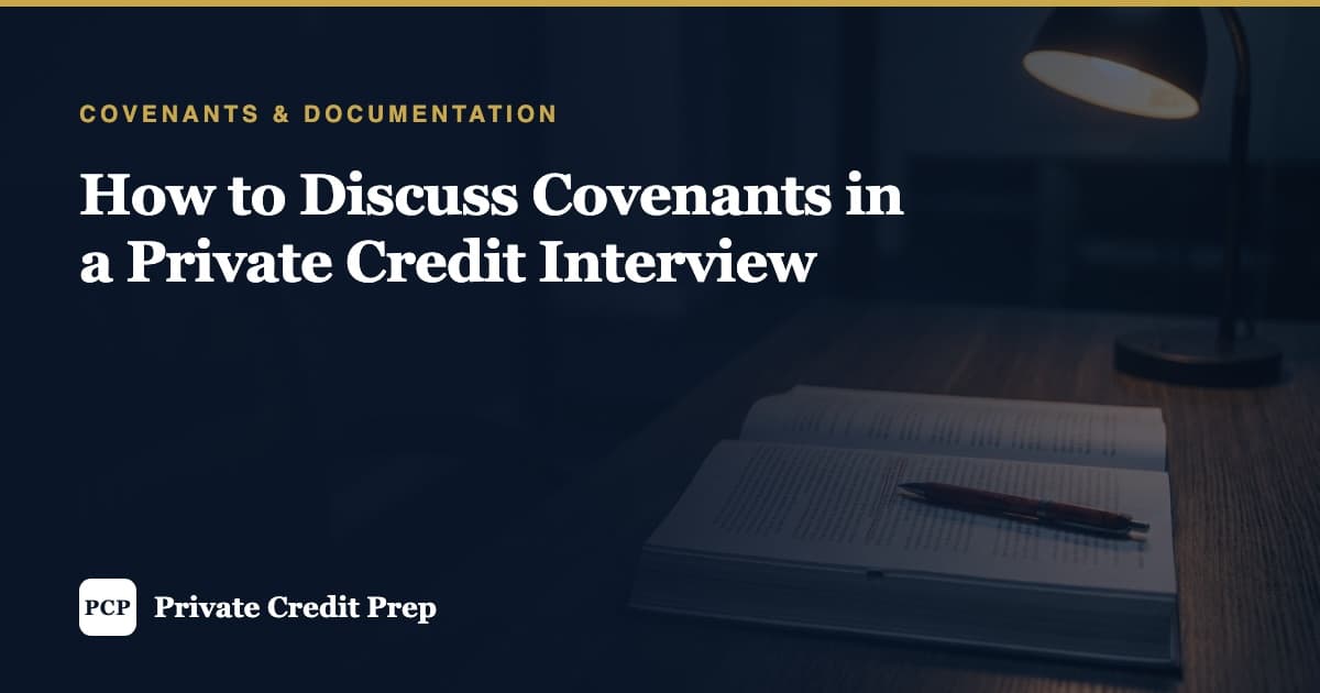 How to Discuss Covenants in a Private Credit Interview