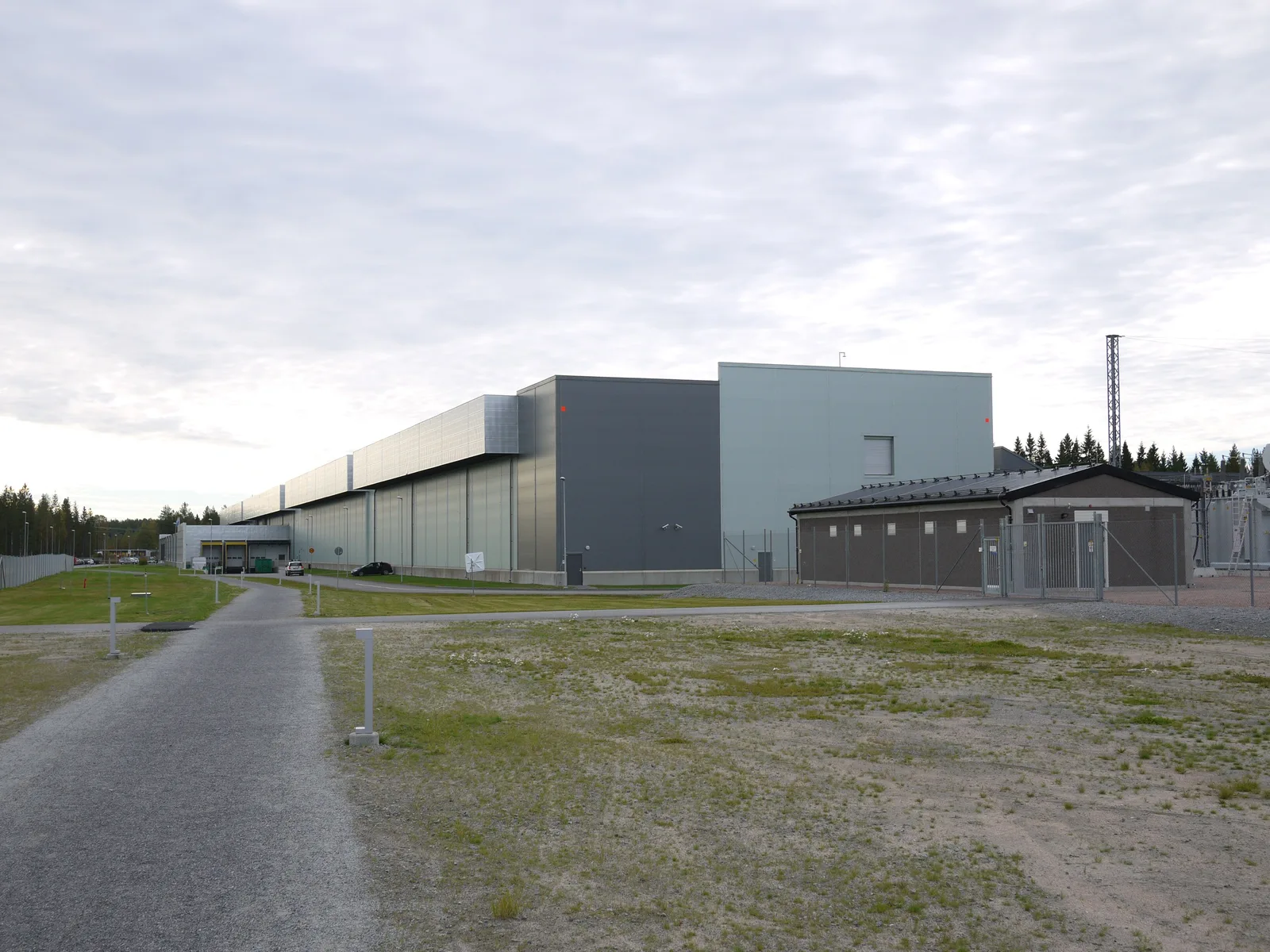 Meta's data center in Luleå, Sweden: long grey buildings behind a fence